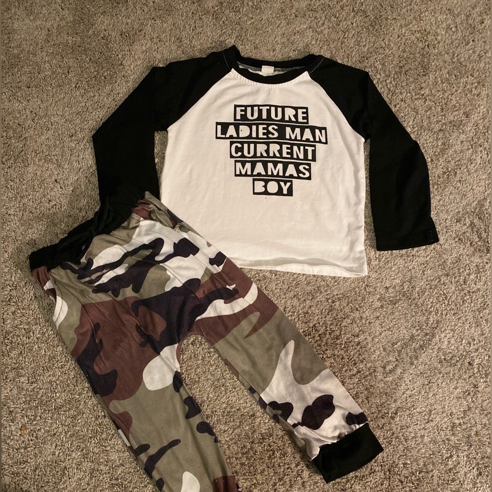 Future lady Man Current Mommas Boy: says 5T but fits more like 4T.